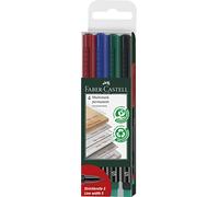 Faber-Castell Marqueur permanent MULTIMARK S – 4 couleurs – Étui de 4