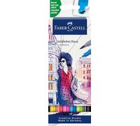 Faber-Castell Marqueur aquarelle Goldfaber Aqua Dual – pointe pinceau et fineliner – étui de 6