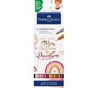 Faber-Castell - Marqueurs Goldfaber Aqua Dual Boho, 6 couleurs | Marqueurs doubles aquarellables avec pointe pinceau et feutre fin pour l'aquarelle et le lettrage