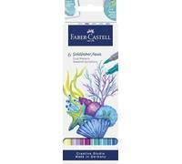 FABER-CASTELL - Marqueurs Goldfaber Aqua Dual Seashell Symphony, 6 couleurs | Marqueurs doubles lavables à l'eau avec pointe pinceau et feutre fin pour l'aquarelle et le lettrage