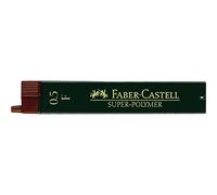 FABER-CASTELL - Mines fines Super-Polymer 0,5 mm F, 12 pièces | Mines fines résistantes à la rupture pour porte-mines, pour une écriture nette et précise