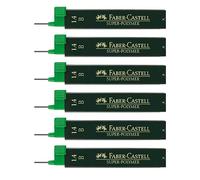 Faber-Castell - Mines fines Super Polymer 1,4 mm B, 72 mines | 6 boîtes de 12 mines fines incassables pour porte-mines et une écriture nette