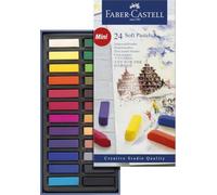 FABER-CASTELL - Mini-set de pastels tendres, 24 pièces | Pastels tendres, faciles à estomper et à mélanger pour créer des dégradés de couleurs créatifs