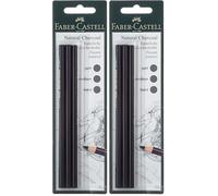 Faber-Castell PITT 117498 Blister de 3 crayons fusain - Sans graisse ni huile (Lot de 2)