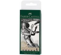 Faber-Castell Pitt Artist Pen Lot de 6 feutres à l'encre de Chine - 199 Noir