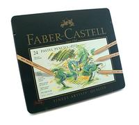 Faber-Castell Pitt Pastel 112124 Lot de 24 crayons de couleur pour artiste, haute résistance à la lumière et brillance des couleurs
