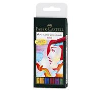 Faber-Castell PITT stylo-feutre Bleu, Vert, Rose, Violet, Jaune 6 pièces