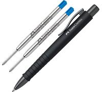 Faber-Castell - Poly Ball XB - Stylo à bille - Urban all black et 2 mines XB bleu