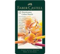 Faber-Castell - Crayons de couleur POLYCHROMOS - Étui en métal, 12 pièces