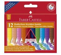 Faber-Castell Radierbare Kreiden Jumbo, 12er Kartonetui