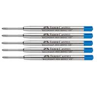 FABER-CASTELL - Recharges pour stylo à bille XB bleu, 5 pièces | Recharges grande capacité indélébiles pour une écriture douce et régulière