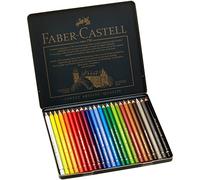 Faber-Castell Crayons de couleur Polychromos 24 – Étui métal, mine 3.8 mm