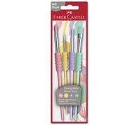 FABER-CASTELL Set de pinceaux à poils synthétiques pastel