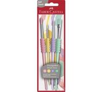 FABER-CASTELL Set de pinceaux à poils synthétiques pastel