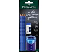 FABER-CASTELL - Set d'écriture Grip 2001 bleu, 5 pièces