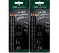 Faber-Castell - Set d'écriture Sleeve Noir, 5 pièces (Lot de 2)