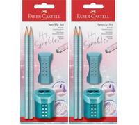 Faber-Castell - Set d'écriture Sparkle Ocean Metallic, 4 pièces (Lot de 2)