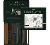 Faber-Castell Set de fusains PITT CHARCOAL – boîte de 24 pièces
