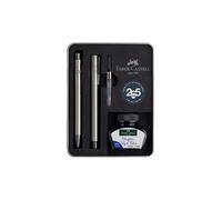 FABER-CASTELL Set stylo-plume Medium et stylo-bille Neo Slim Argent brillant argent