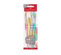 Faber-Castell Soft Touch Lot de 4 pinceaux, couleurs pastel