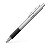 FABER-CASTELL - Stylo à bille Essentio Métal mat, recharge B, argent | Corps en métal chromé mat avec recharge grande capacité indélébile
