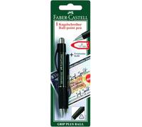 FABER-CASTELL - Stylo à bille GRIP PLUS BALL, recharge M | Pas de choix de couleur possible - Recharge indélébile et zone de préhension ergonomique pour une écriture confortable