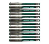 Faber-Castell - Stylo à bille roulante Free Ink vert, lot de 12 | Stylo roller adapté aux documents officiels avec une pointe de 0,2 mm pour une écriture particulièrement précise