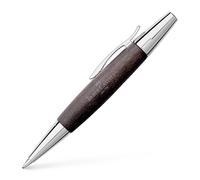 Faber-Castell Stylo-bille rétractable E-Motion en bois de poirier et chrome noir