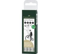 FABER-CASTELL Stylo-feutre ECCO PIGMENT, étui de 4, noir