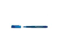 Faber Castell Stylo Feutre Pointe Large 0,8 Mm, Corps Transparent, Encre Bleue Indélébile