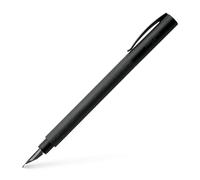Faber-Castell - Stylo plume Ambition All Black, plume M | Stylo plume noir avec plume en acier inoxydable et système de conversion pour cartouches, coffret cadeau inclus