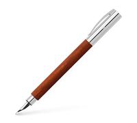 FABER-CASTELL - Stylo plume Ambition Birnbaum, plume M | Corps en bois de poirier, plume en acier inoxydable et système de conversion à cartouche, coffret cadeau inclus