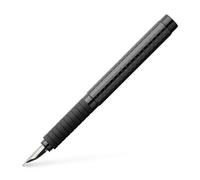 Faber-Castell - Stylo plume e-motion Black Carbon, plume EF | Stylo plume aspect carbone avec plume en acier inoxydable de haute qualité et coffret cadeau