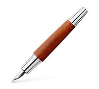 FABER-CASTELL - Stylo plume e-motion Holz Chrom, plume B, brun-rouge | Stylo plume au design raffiné en bois, avec une plume de haute qualité et un emballage cadeau