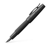 FABER-CASTELL - Stylo plume e-motion Pure Black, plume F | Stylo plume au design noir avec plume haut de gamme et emballage cadeau