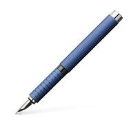 FABER-CASTELL - Stylo plume Essentio Aluminium Bleu, plume F | Stylo plume avec zone de préhension ergonomique en aluminium et plume en acier inoxydable de haute qualité
