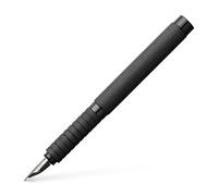 FABER-CASTELL - Stylo plume Essentio Aluminium Noir, plume F | Stylo plume avec système de conversion pour cartouche, plume en acier inoxydable et corps en aluminium