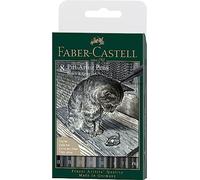 FABER-CASTELL - Stylos à encre Pitt Artist Pen Black & Grey, 8 stylos
