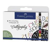 Faber-Castell Feutres Pitt Artist Pen – Set de 8 – Pointe fine – Encre de Chine – Multicolore