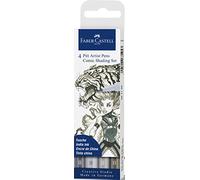 Faber-Castell Feutres PITT Artist Pen Brush – Set d'ombrages BD 4 pièces, nuances de gris