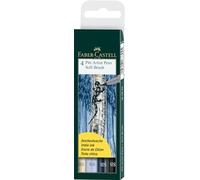 FABER-CASTELL - Stylos à encre Pitt Artist Pen Soft Brush, 4 couleurs