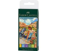 FABER-CASTELL - Stylos à encre Pitt Artist Pen Summer Vibes, 6 couleurs | Encre de dessin résistante à l'eau et à la lumière, stylos-pinceaux pour projets créatifs estivaux