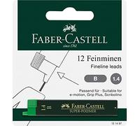 Faber-Castell Super-Polymer 121497 Lot de 12 mines fines - Degré de dureté B - 1,4 mm