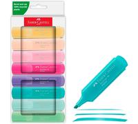 Faber-Castell Surligneur Textliner 46 Pastel — étui de 8, pointe biseautée 1–5 mm, rechargeable