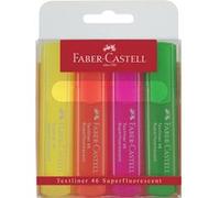 Faber-Castell Textliner 1546 – 4 surligneurs néon, pointe biseautée 1–5 mm, rechargeable