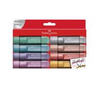Faber-Castell Surligneurs TL 46 – Étui 8, couleurs métalliques, pointe biseautée 1–5 mm