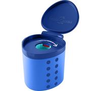 FABER-CASTELL - Taille-crayon Grippy avec protection anti-coupure, bleu | Taille-crayon avec réservoir, pour crayons de couleur extra-épais d'un diamètre de 17,8 mm