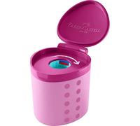 FABER-CASTELL 181795 - Boîte à crayons Grippy avec protection anti-coupure, taille-crayon rose avec récipient, pour crayons de couleur d'un diamètre de 17,8 mm