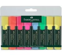 Faber-Castell Surligneur TEXTLINER 48 (154862) – 1–5 mm, étui de 8 (3x jaune, 1x vert, orange, rose, bleu, rouge)