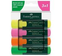 Faber-Castell Textliner 48 Marqueur 4 Pièces Vert, Rose Et Jaune